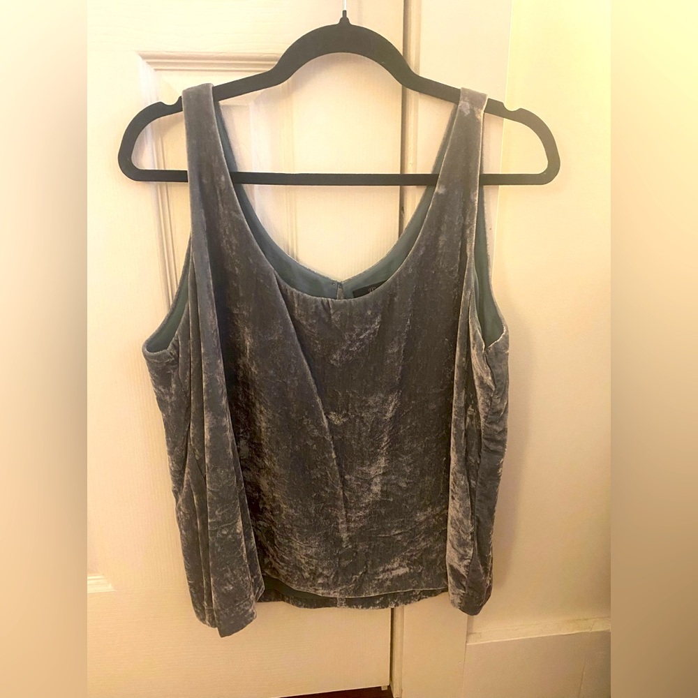 Smoky blue velvet JCrew Velvet Tank Top